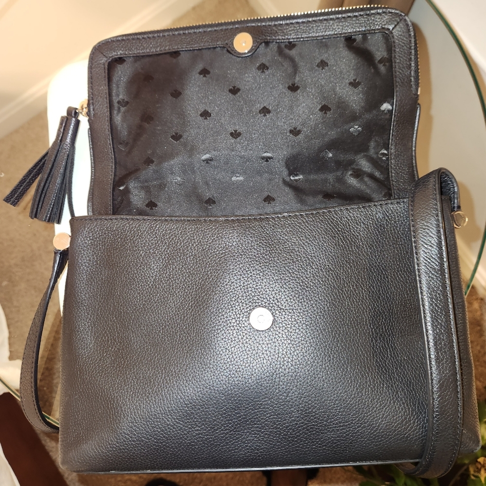 Kate Spade Black Crossbody Bag With Black & white leather wallet set EUC - Picture 4 of 9